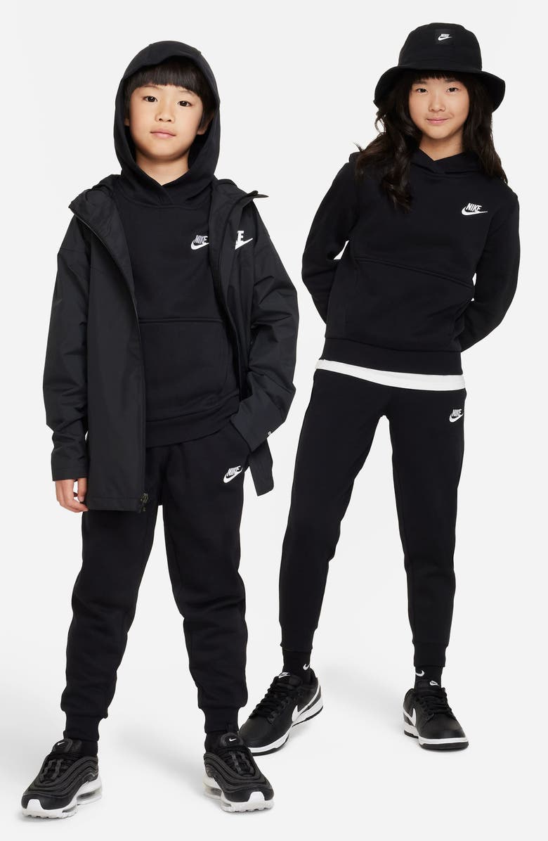 Nike Kids' Club Fleece Hoodie, Alternate, color, 010 Black/White