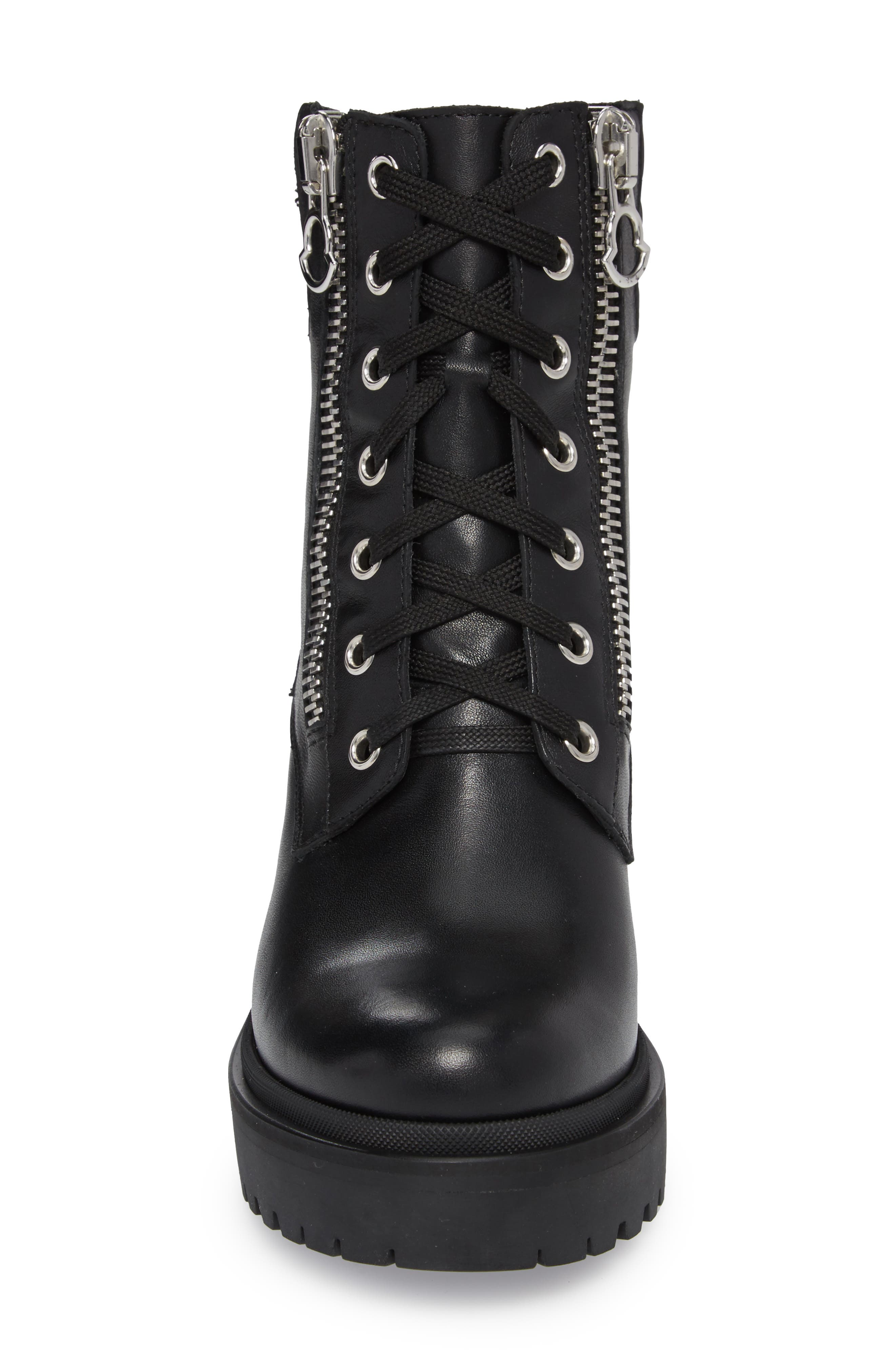 Viviane Military Boot, Alternate, color, BLACK LEATHER