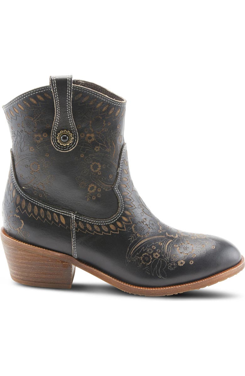 L'Artiste by Spring Step Galop Embossed Floral Leather Bootie, Alternate, color,