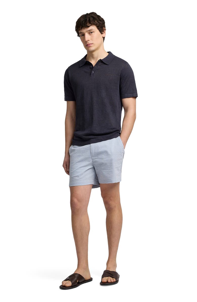 Onia Calder Buckle 5" Swim Trunk, Main, color, Surf/White