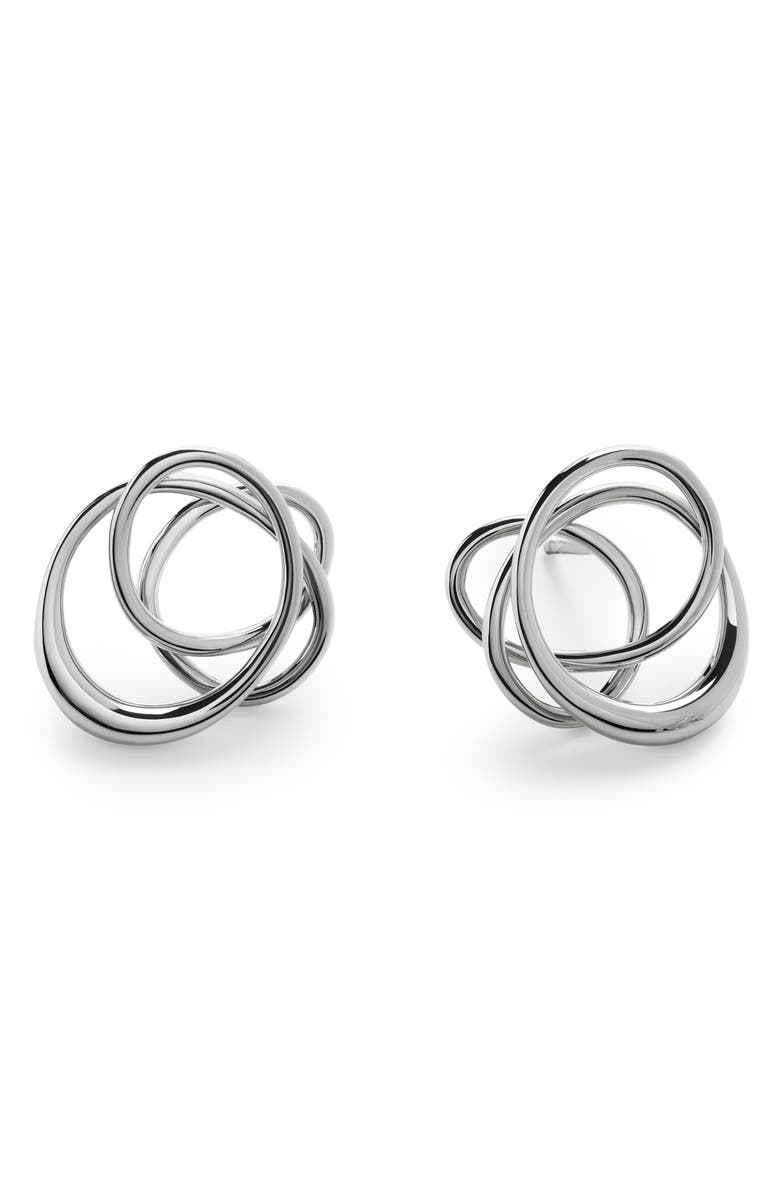 Monica Vinader Nura Wrap Stud Earrings, Main, color, Sterling Silver