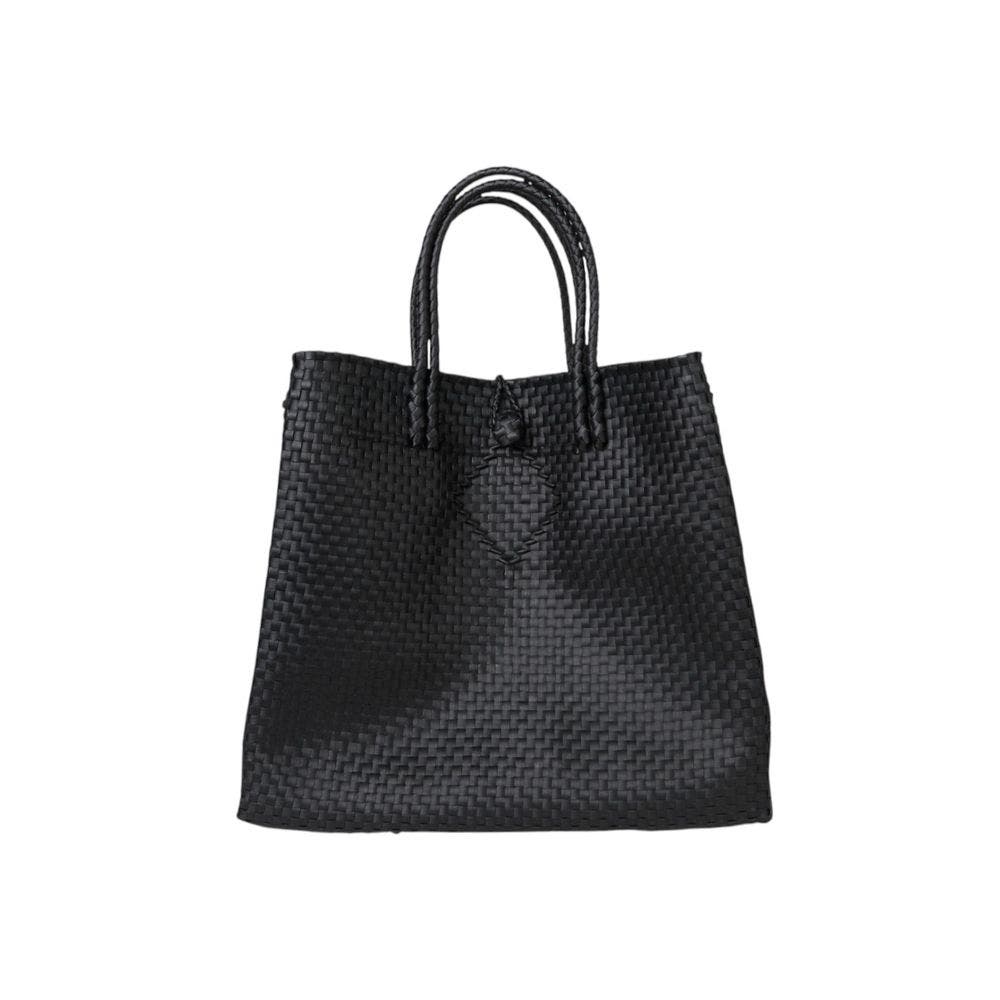 Sarah Stewart The Maxi Piper Handwoven Tote Recycled Plastic, Main, color, Black