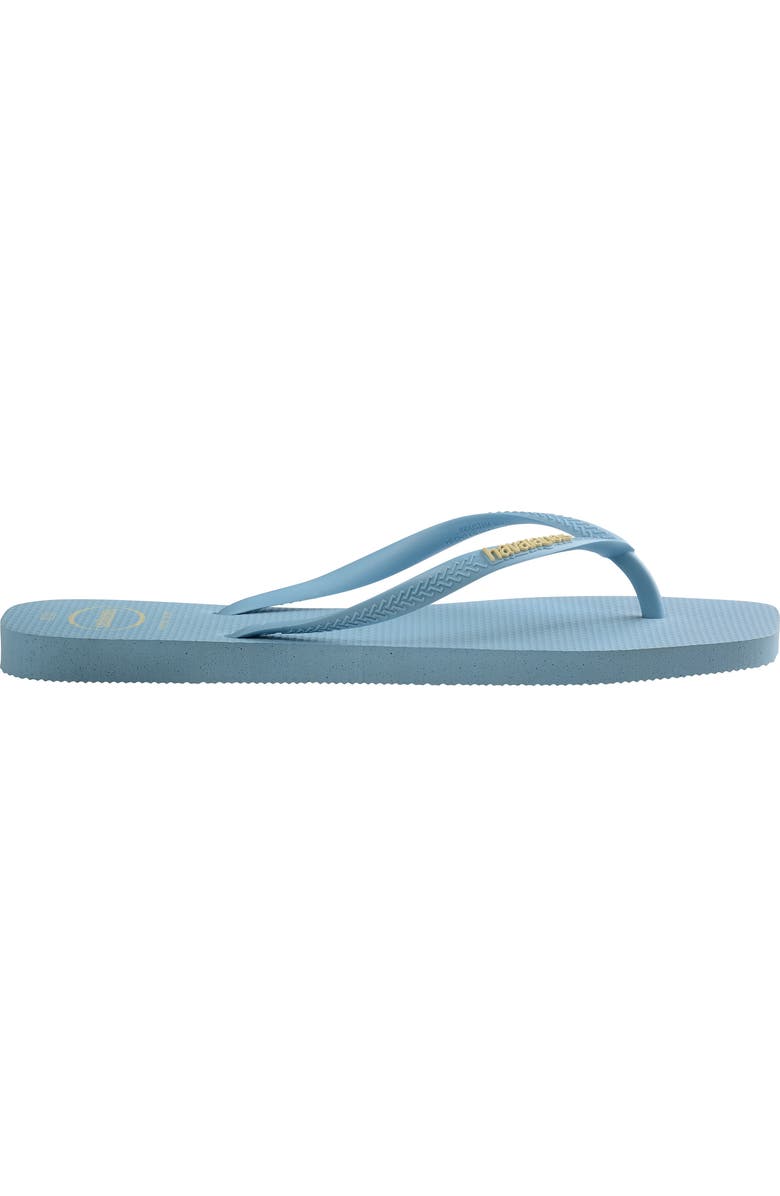 Havaianas Slim Square Logo Flip Flop, Alternate, color, Lavender Blue
