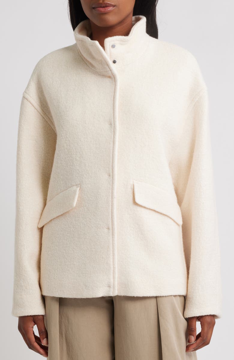 MANGO High Collar Wool Blend Jacket, Alternate, color, 