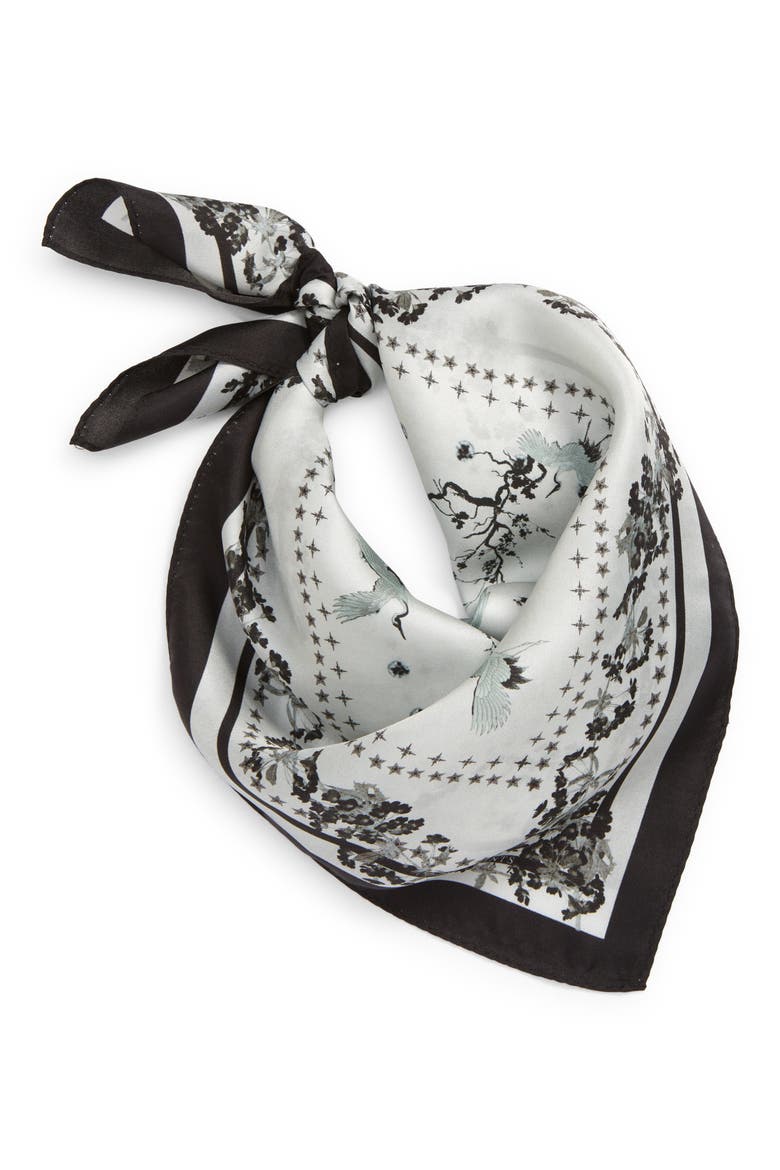 Aurora Freya Silk Bandana, Alternate, color, CHALK