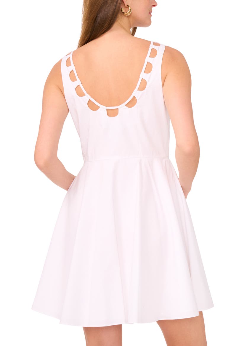 Cutwork Fit & Flare Minidress, Alternate, color, ULTRA WHITE