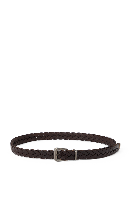 Brunello Cucinelli Braided Belt In Brown