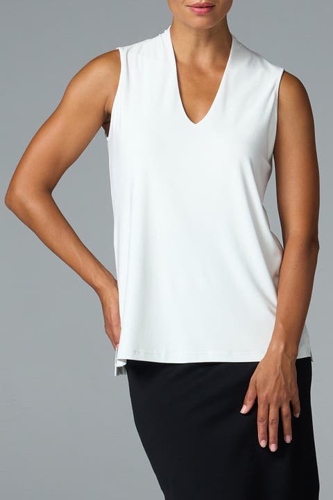 Luxe Stretch V-Neck Sleeveless Shell