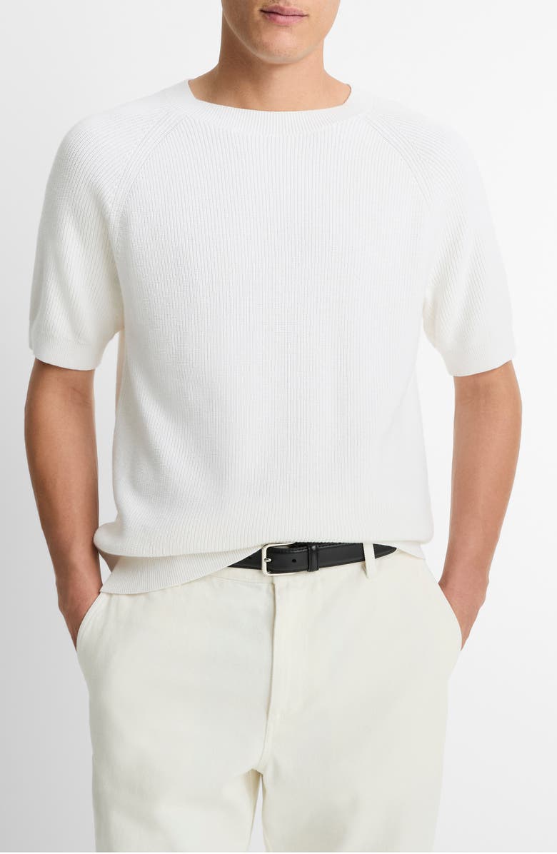 Vince Raglan Short Sleeve Sweater, Main, color, Off White