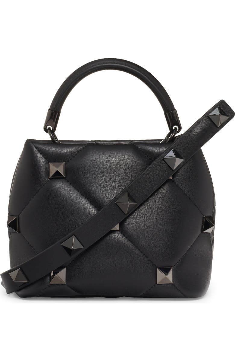 Valentino Garavani Small Roman Stud Quilted Leather Top Handle Bag, Alternate, color,