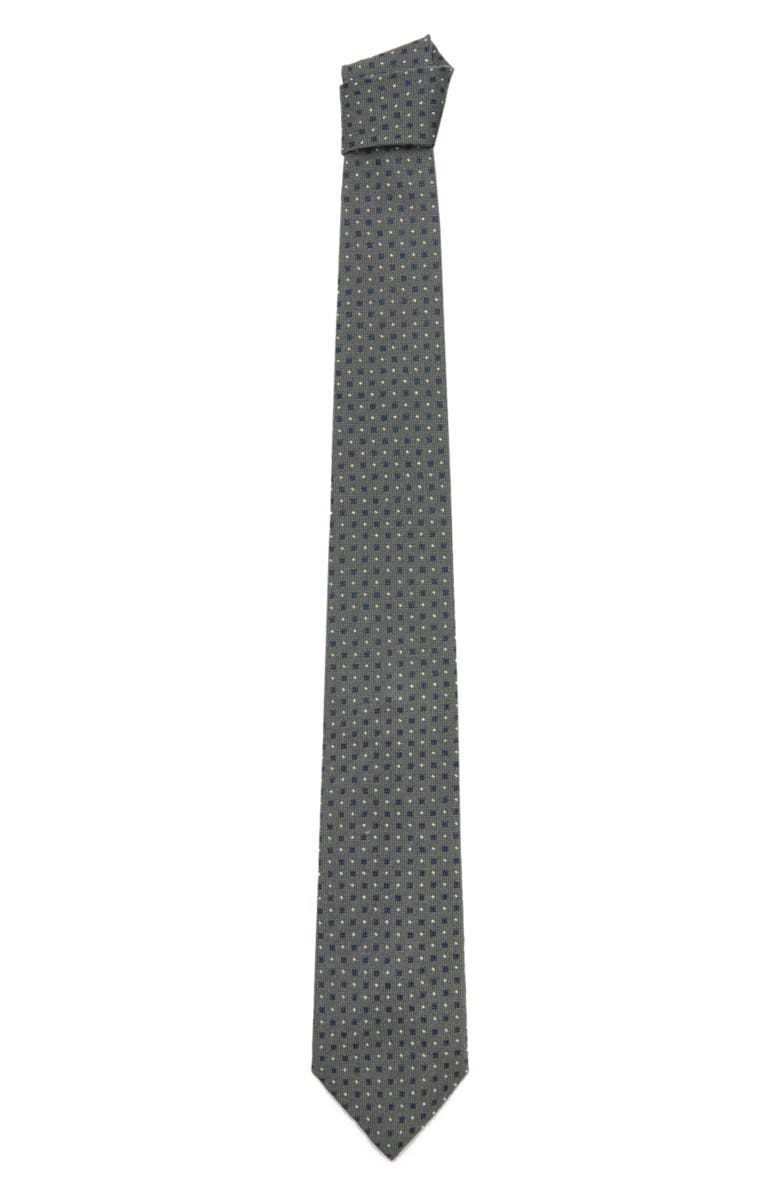 MANGO Neat Embroidered Woven Tie, Alternate, color,