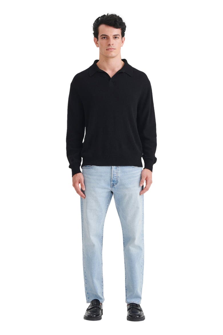 Lightweight Cashmere Relaxed Polo, Main, color, Black
