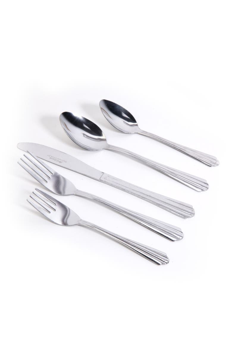 Gibson Home Classic Canberra 45 Piece Stainless Steel Flatware Set, Alternate, color, Silver