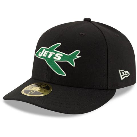 Men's New Era Black New York Jets Omaha Throwback Low Profile 59FIFTY Fitted Hat