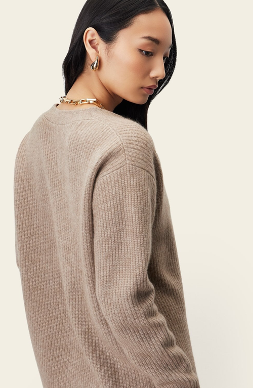 Italic Billie Chunky Cashmere Cardigan In Taupe
