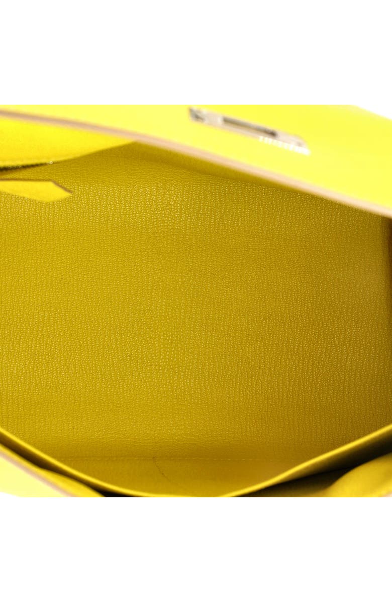 Pre-Owned Hermes Kelly Handbag Yellow Epsom with Palladium Hardware 28, Alternate, color, Lime