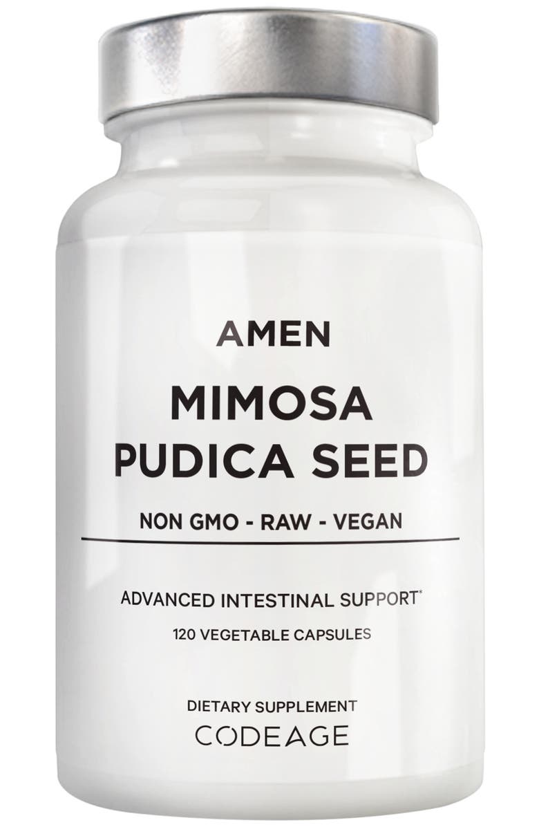 Codeage Amen Organic Mimosa Pudica Seeds Capsules, Main, color, White