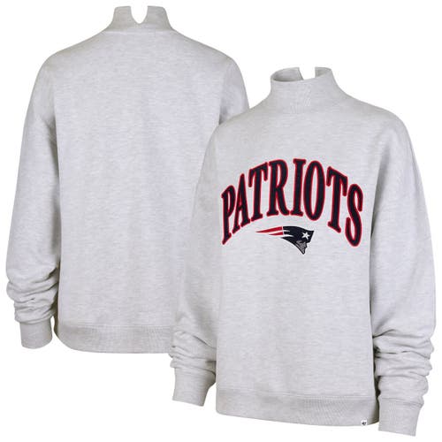 47 Brand '47 Heather Gray New England Patriots Vantage Mock Neck Pullover Sweatshirt