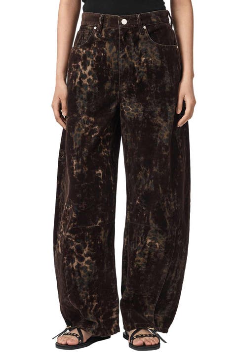 Jett Flock Leopard Print Wide Leg Jeans