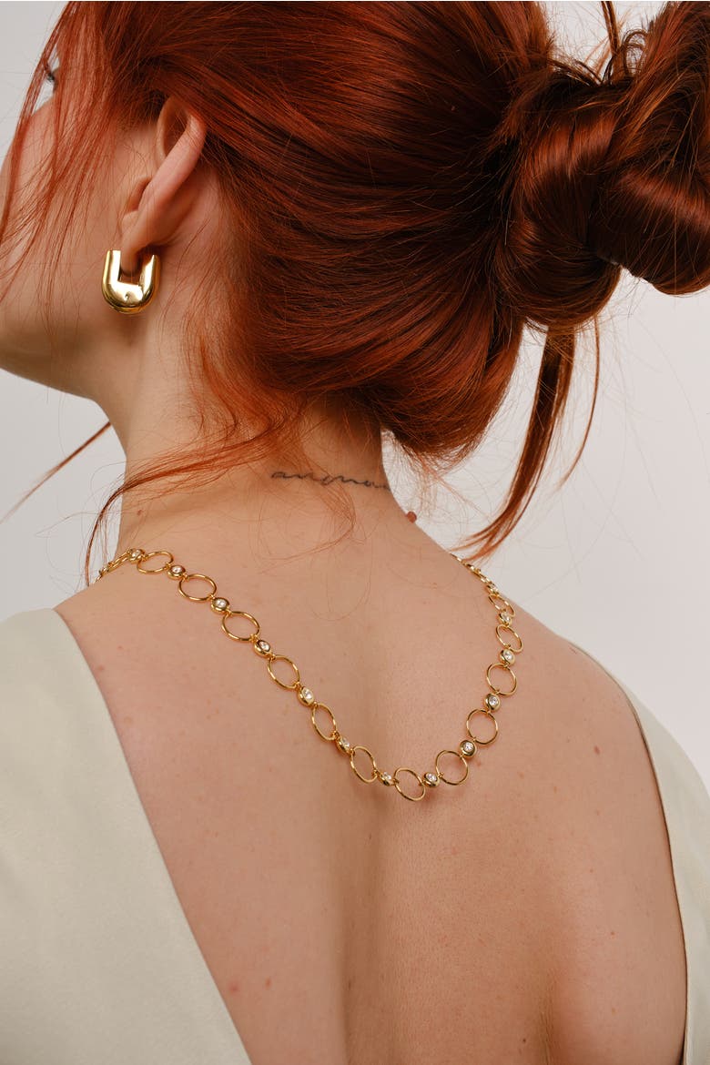 Lattice Necklace, Alternate, color, Gold