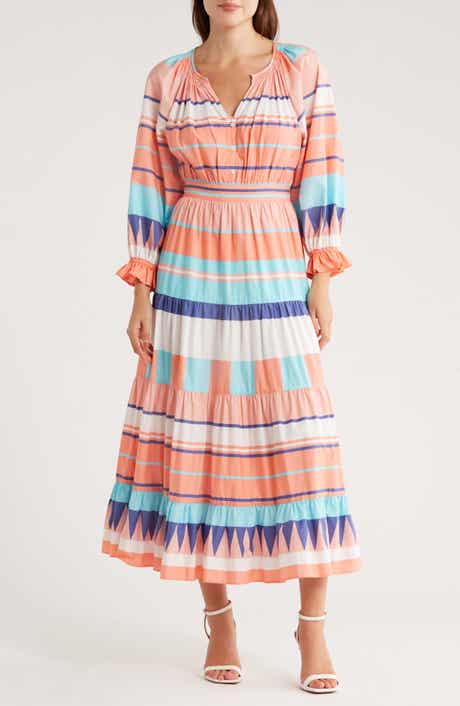 AREA STARS Stripe Resort Cotton Dress