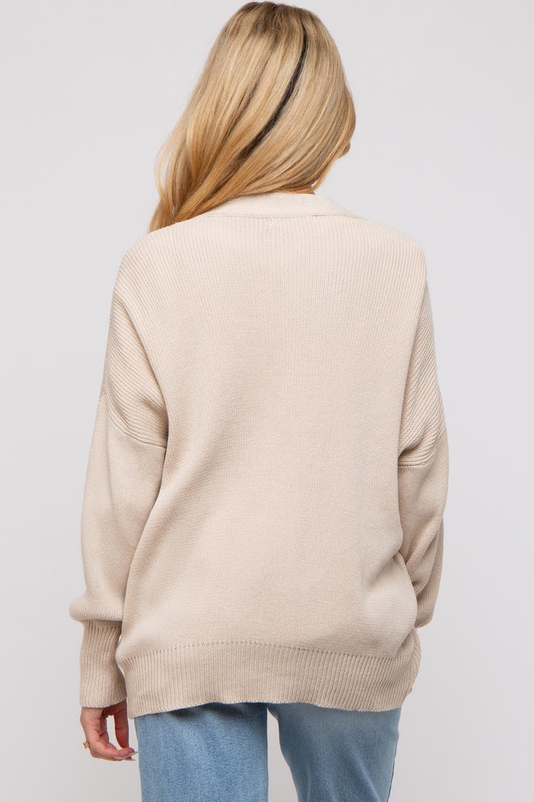 Basic Ribbed Cardigan Sweater, Alternate, color, Cream
