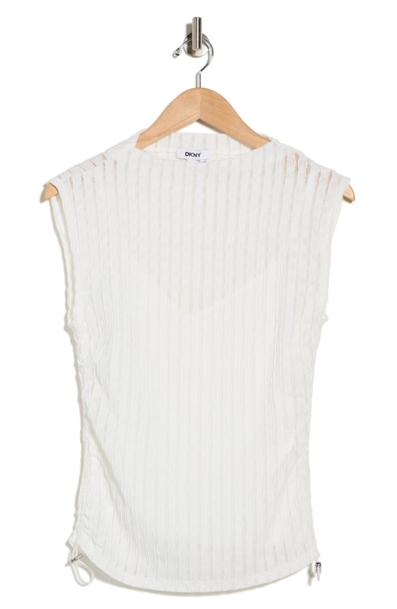 DKNY Sheer Stripe Top, Alternate, color, Ivory