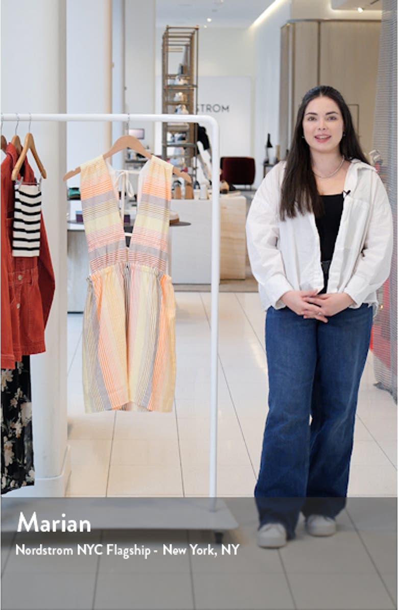 Anthea Stripe Cotton Blend Cover-Up Dress, sales video thumbnail