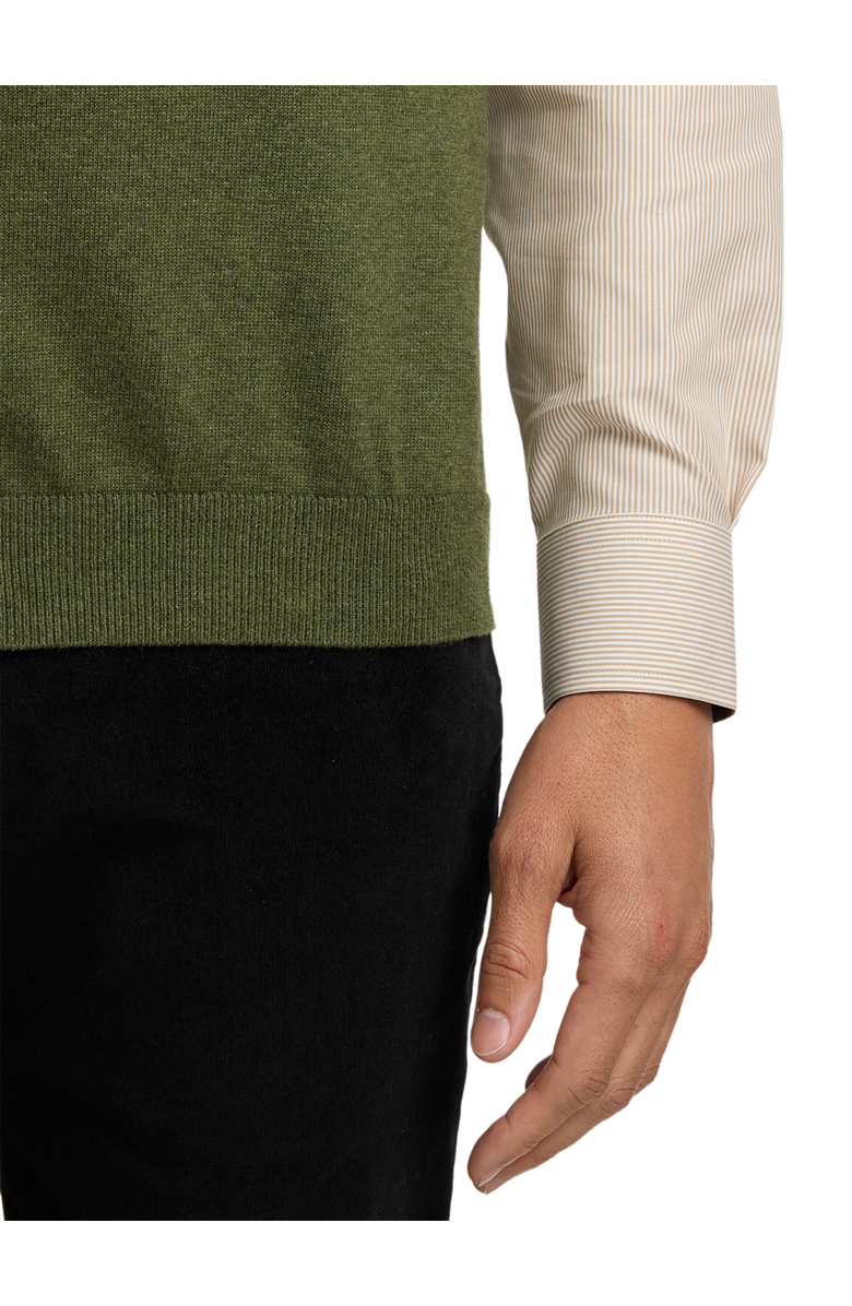 Paul Fredrick Cotton Full Zip Mock Neck Vest, Alternate, color, Olive