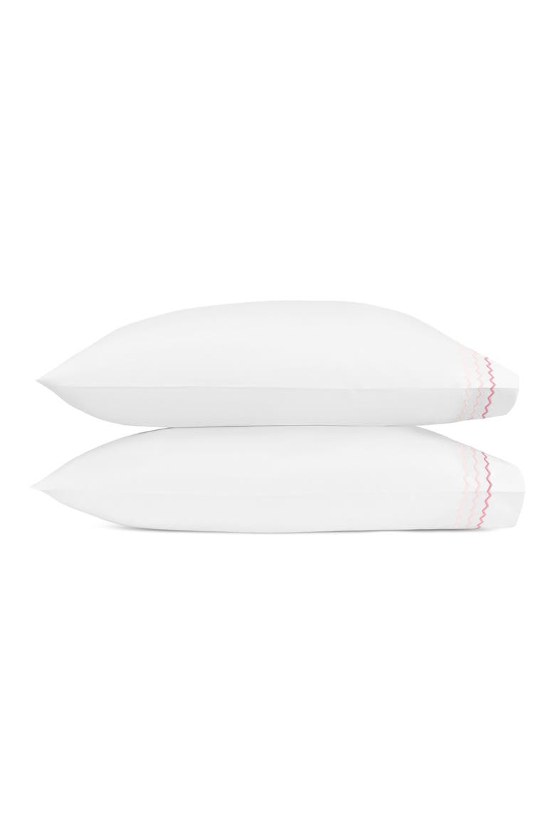 Axel Set of 2 Embroidered Pillowcases, Main, color, PINK