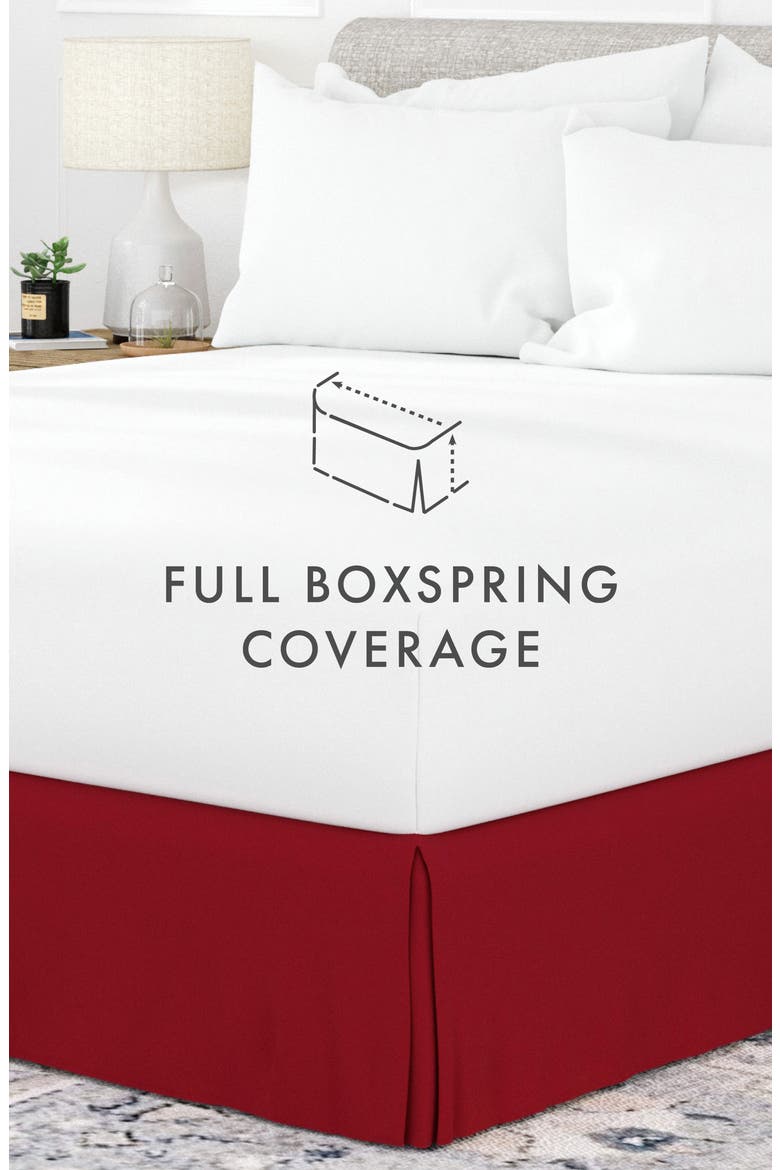 Premium Pleated Dust Ruffle Bed Skirt, Alternate, color, BURGUNDY