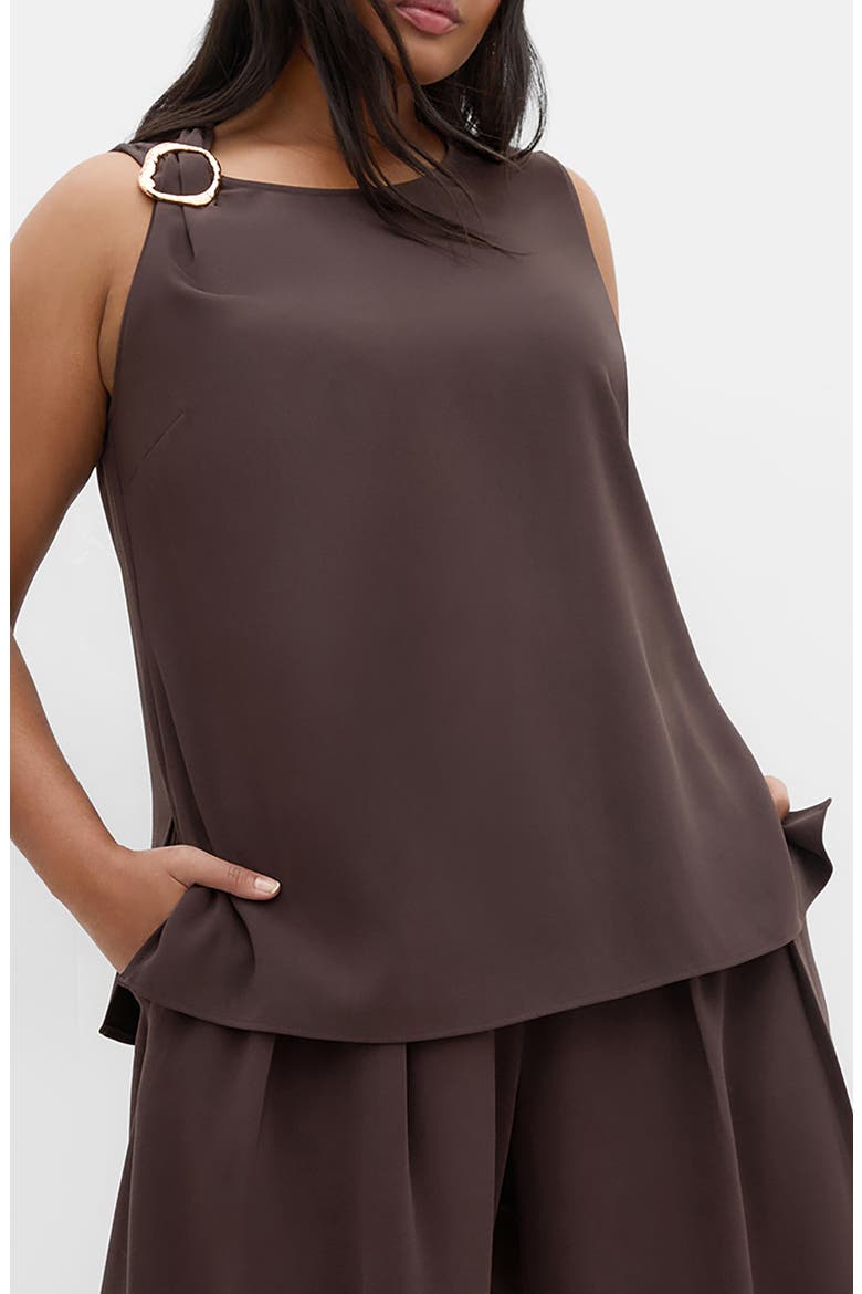 Kehlani Sleeveless Top, Main, color, CHOCOLATE