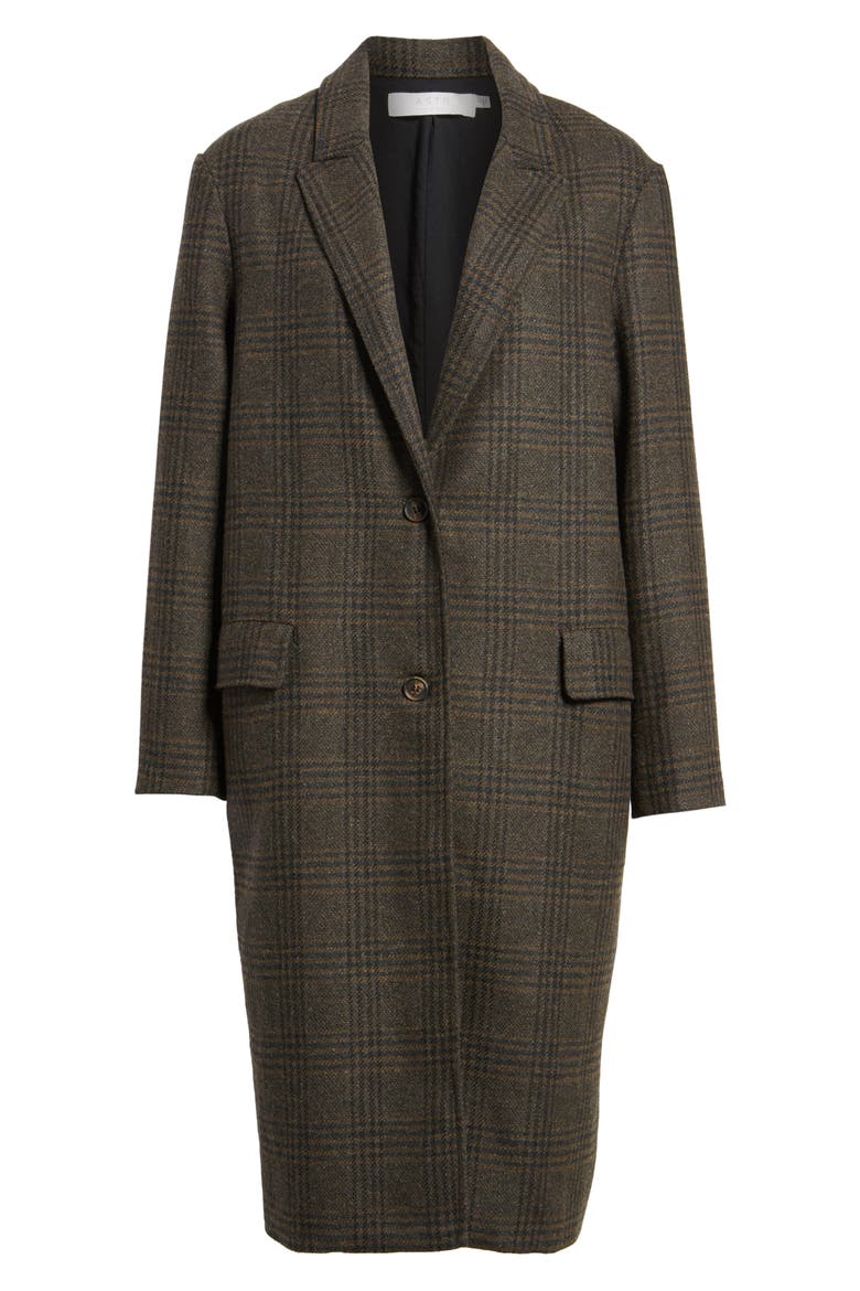 The Label Menswear Coat, Alternate, color, BROWN PLAID