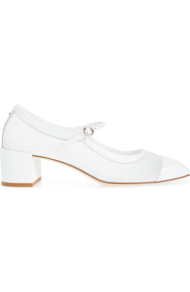 aeyde Mesh Cap Toe Mary Jane Pump, Alternate, color, Optic White