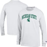 Champion Men's Champion  White Michigan State Spartans Arch Over Logo Long Sleeve T-Shirt