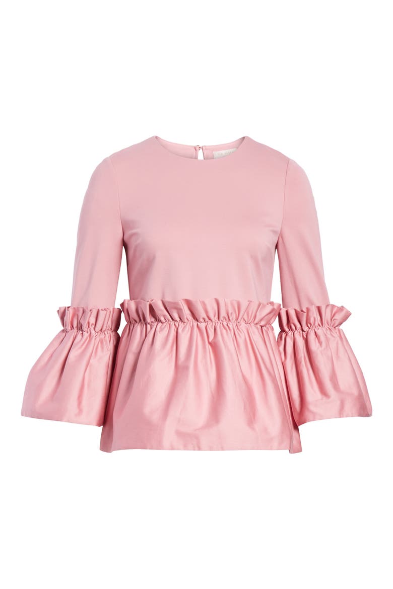 Pleat Ruffle Top, Alternate, color, DUSKY PINK