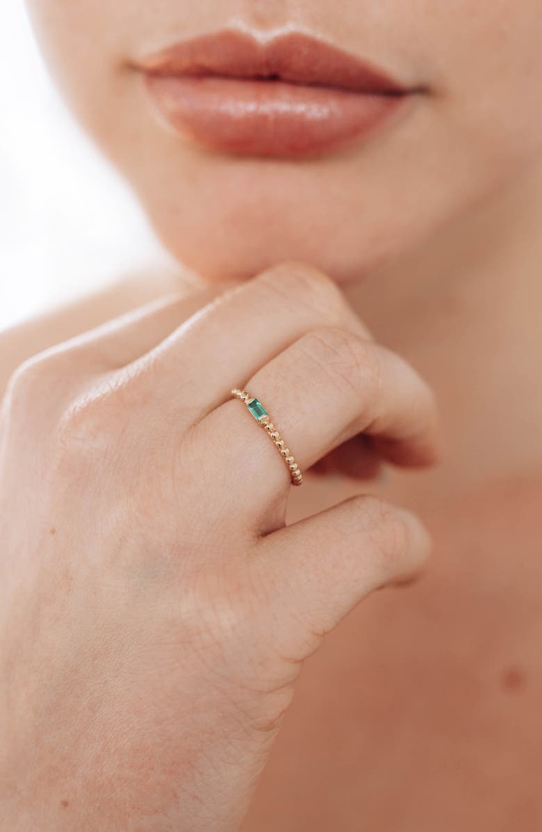 Anzie Emerald Dew Drop Ring, Alternate, color, Yellow Gold/ Green