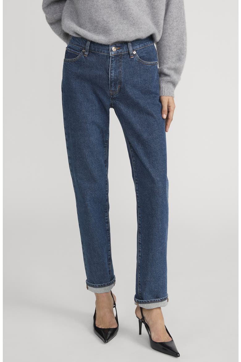 The Borrowed Mid Rise Boyfriend Jeans, Main, color, WRITTEN
