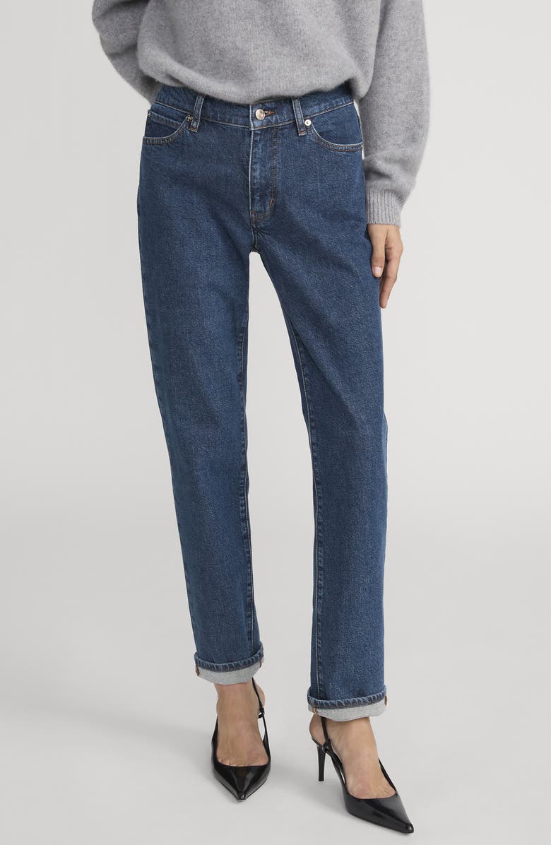 FRAME The Borrowed Mid Rise Boyfriend Jeans, Main, color, Written