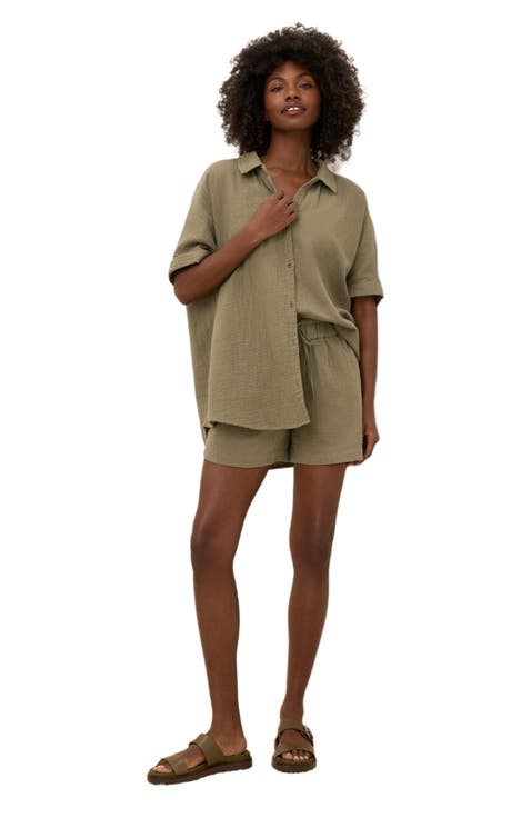 Organic Cotton Coastal Double Gauze Oversized Shirt