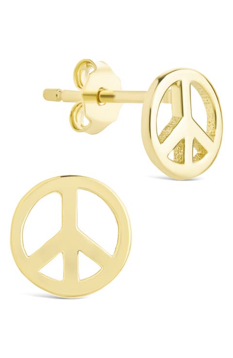 Peace Sign Stud Earrings