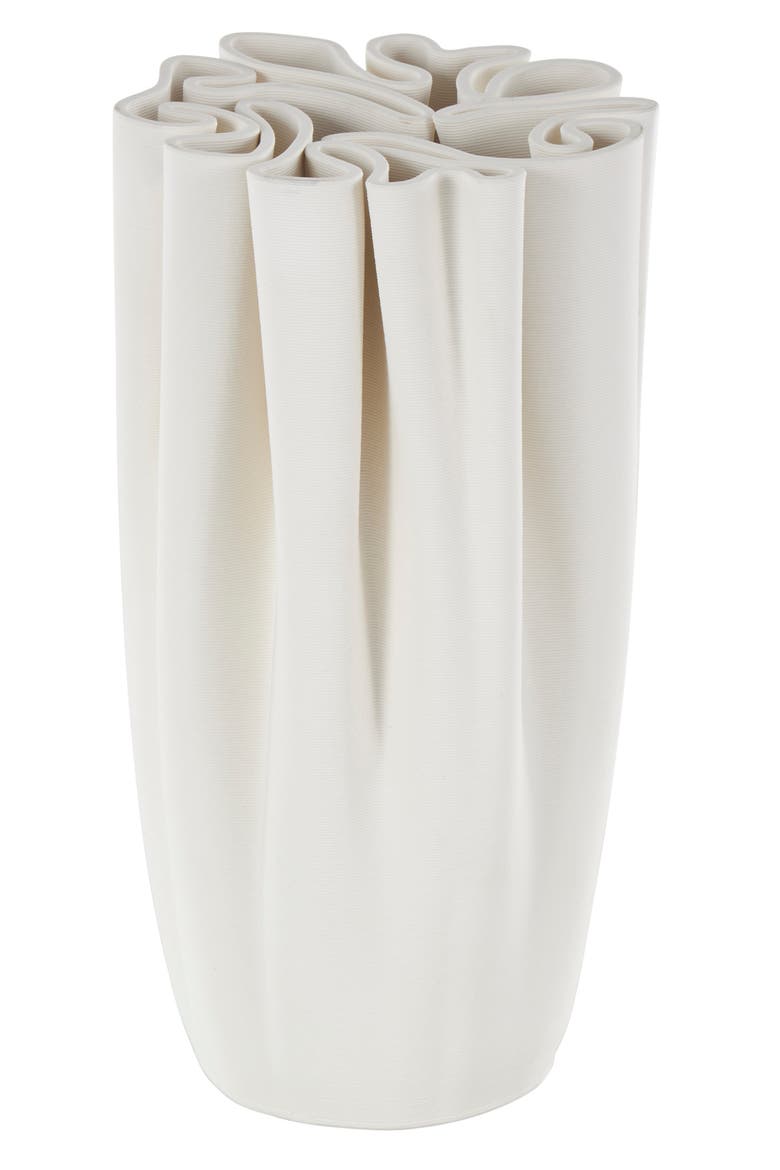White Ceramic Vase, Main, color, WHITE