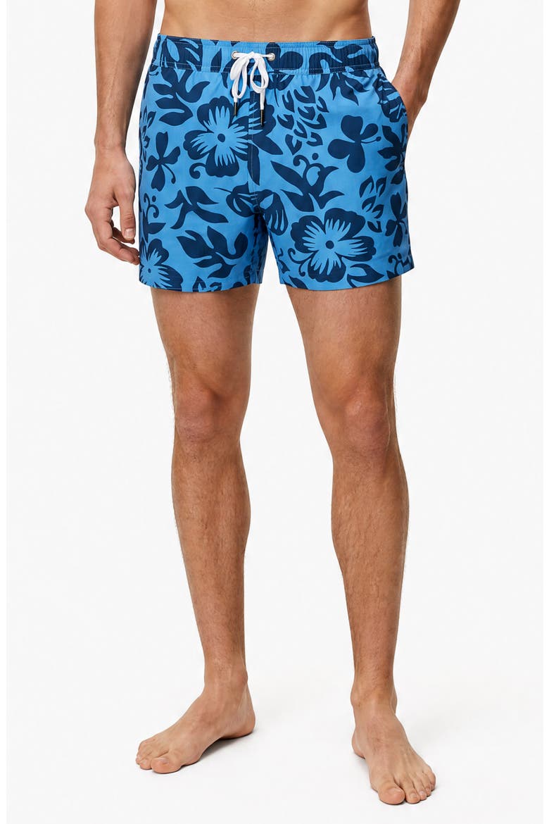 Stretch Volley Swim Trunks, Alternate, color, COBALT MUL