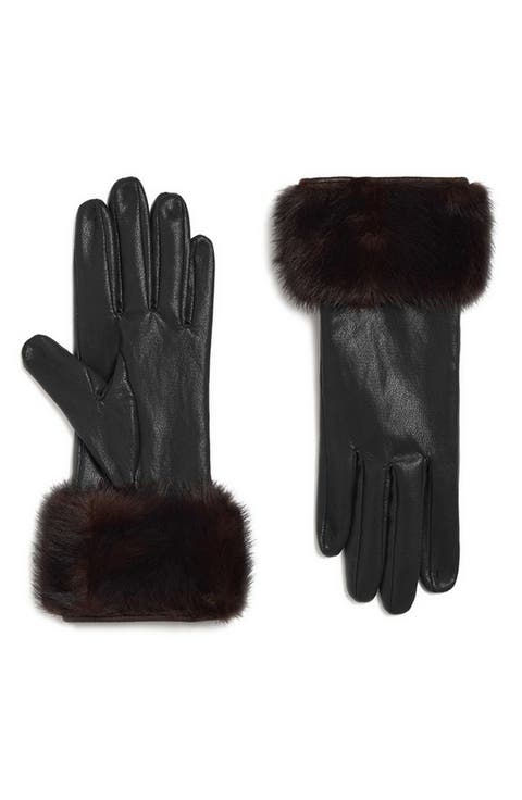 Betty Faux Fur Cuff Gloves