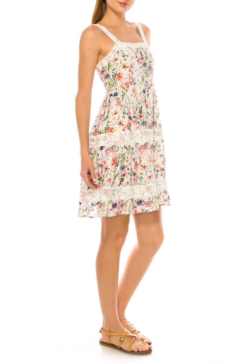 A COLLECTIVE STORY Floral Lace Detail Sundress, Alternate, color, Bright White