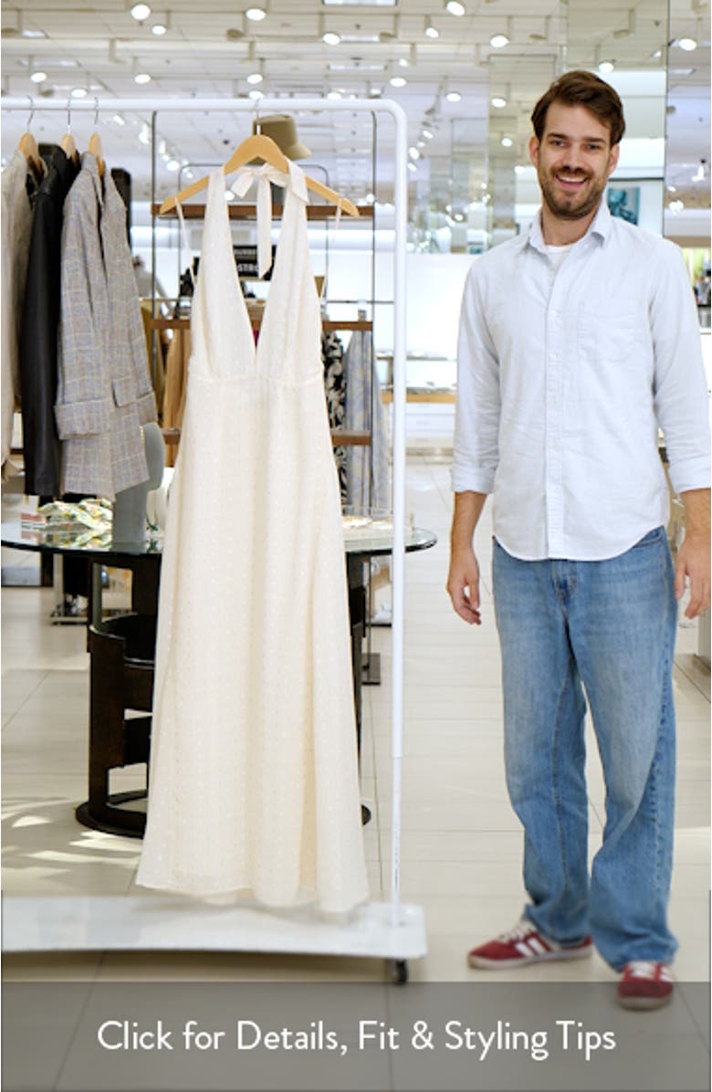 Odenah Yellow Polka Dot Halter Dress, sales video thumbnail