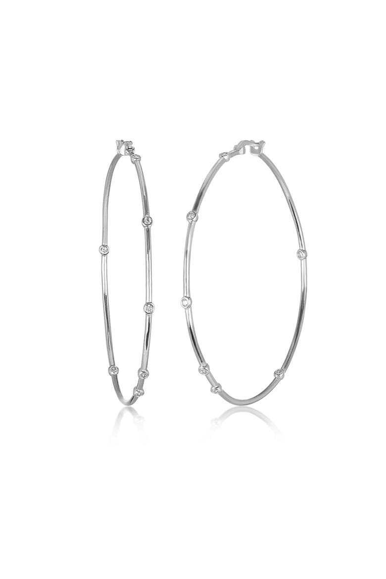 Inside Out Station Hoop Earrings, Alternate, color, SILVER