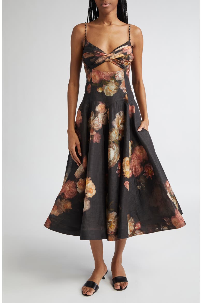cut out organza midi dress Women's Orian A-line Sleeveless Organza Midi Dress XS/S/M/L/XL Pink/Orange MEAN BLVD M / Pink