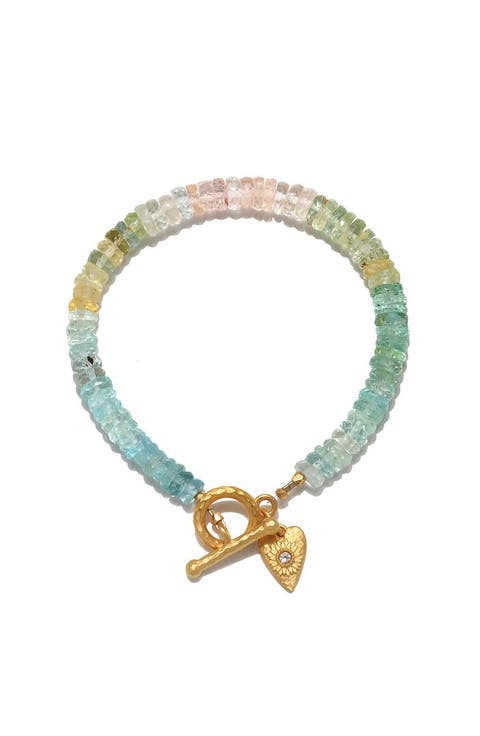 Tranquil Spirit Aquamarine Heart Toggle Bracelet