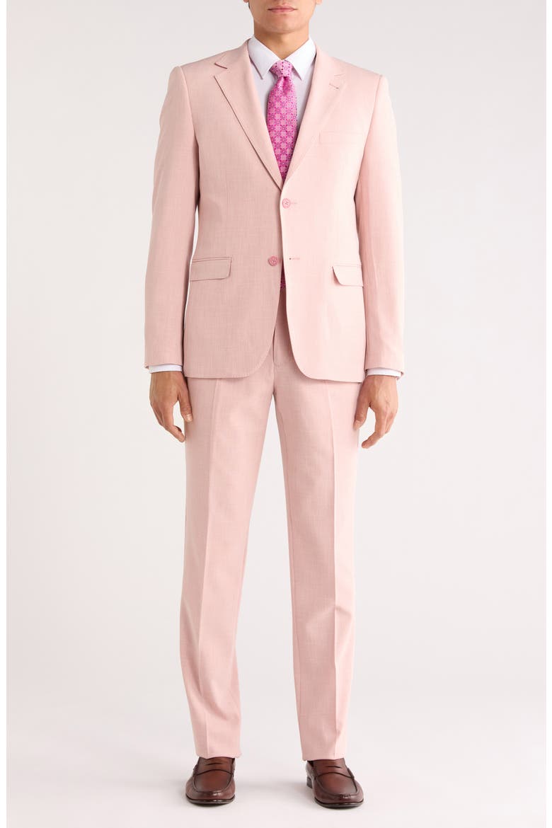 Trim Fit Suit, Main, color, PINK